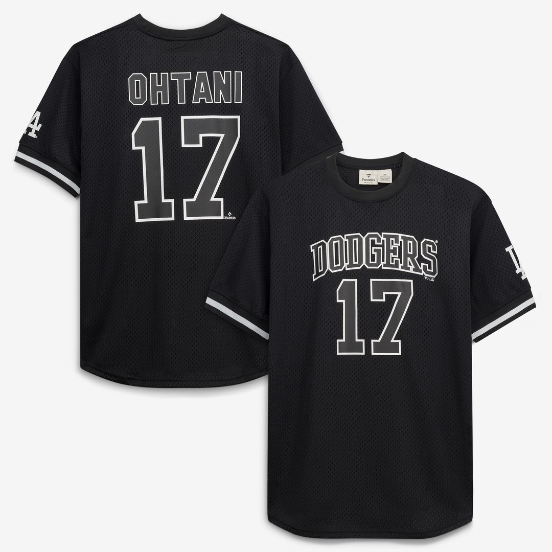 Shohei Ohtani Los Angeles Dodgers Fanatics Big & Tall Heavyweight Mesh Jersey - Black/White Official MLB Team Apparel Baseball Fan Gear