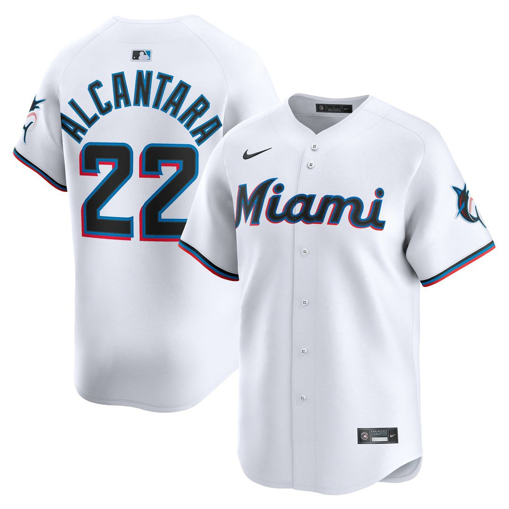 Sandy Alcantara Miami Marlins Nike Home Limited Player Jersey - White Official MLB Team Apparel Baseball Fan Gear