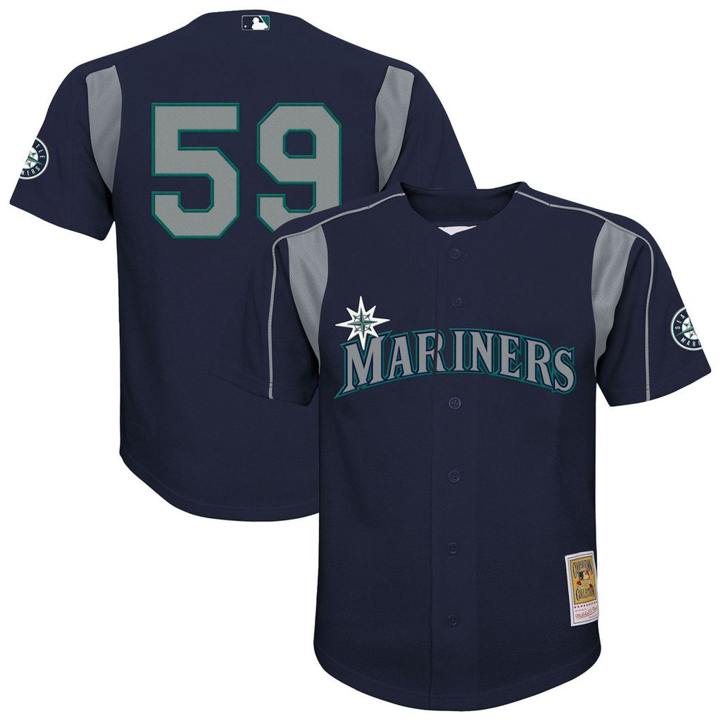 Felix Hernandez Seattle Mariners Mitchell & Ness Youth Mesh Batting Practice Jersey - Navy Official MLB Team Apparel Baseball Fan Gear