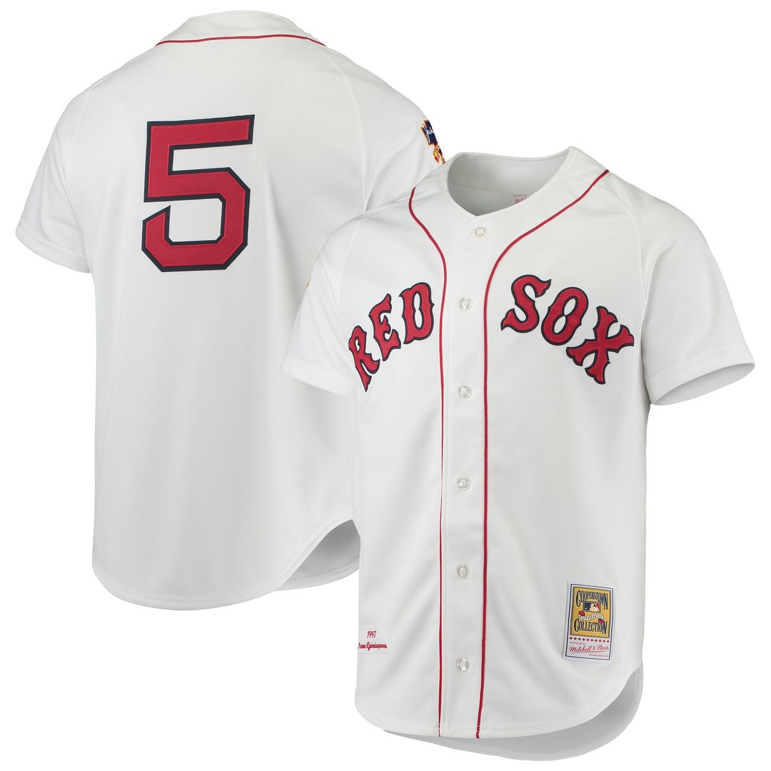 Nomar Garciaparra Boston Red Sox Mitchell & Ness 1997 Cooperstown Collection Authentic Jersey - White Official MLB Team Apparel Baseball Fan Gear