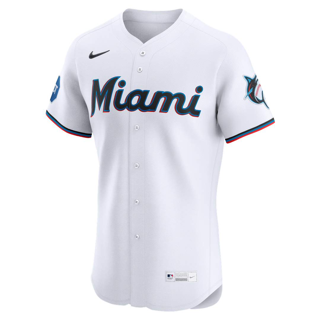 Miami Marlins Nike Home Elite Jersey - White Official MLB Team Apparel Baseball Fan Gear