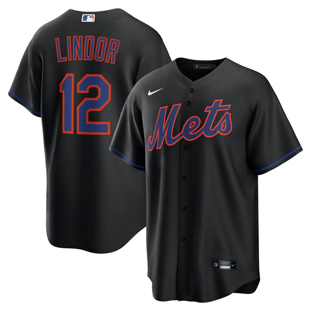 Francisco Lindor New York Mets Nike Alternate Replica Jersey - Black Official MLB Team Apparel Baseball Fan Gear