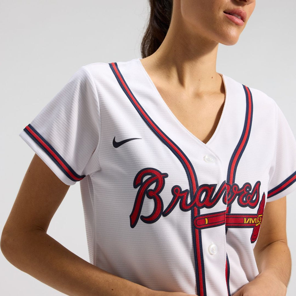 Atlanta Braves Nike Women's Home Replica Team Jersey - White Official MLB Team Apparel Baseball Fan Gear