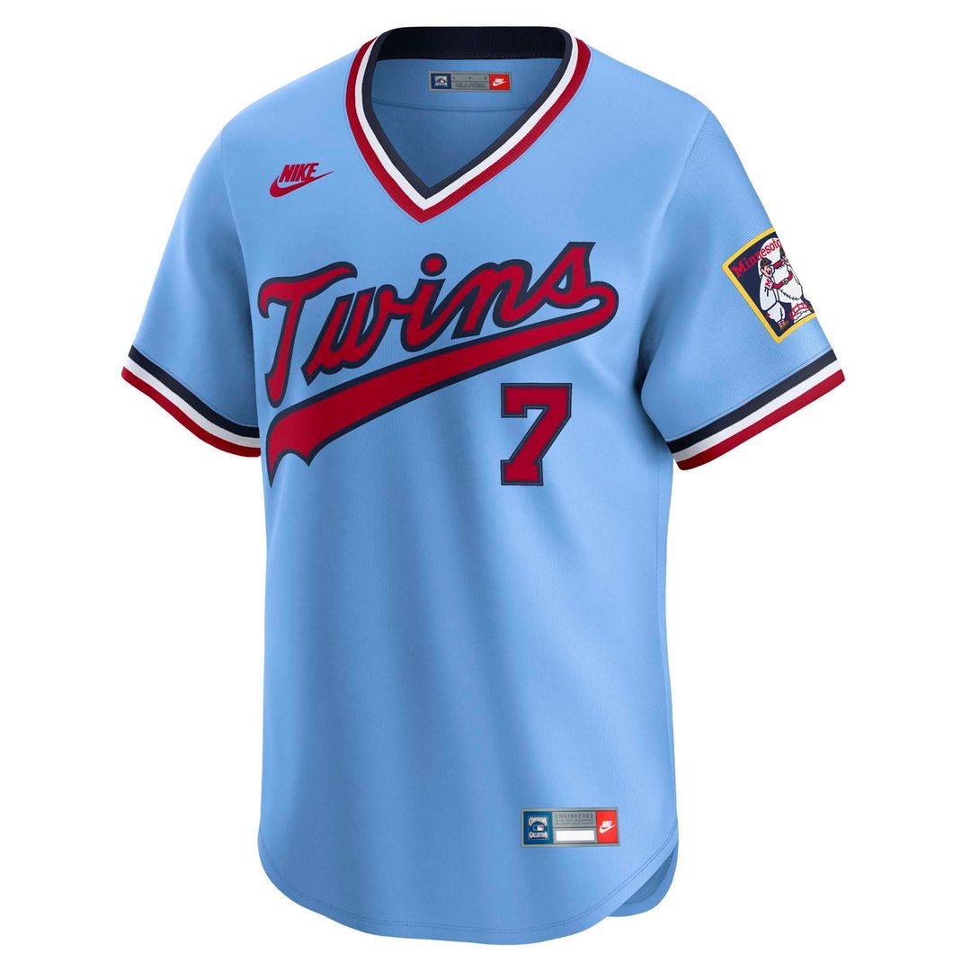Joe Mauer Minnesota Twins Nike Throwback Cooperstown Collection Limited Jersey - Light Blue Official MLB Team Apparel Baseball Fan Gear
