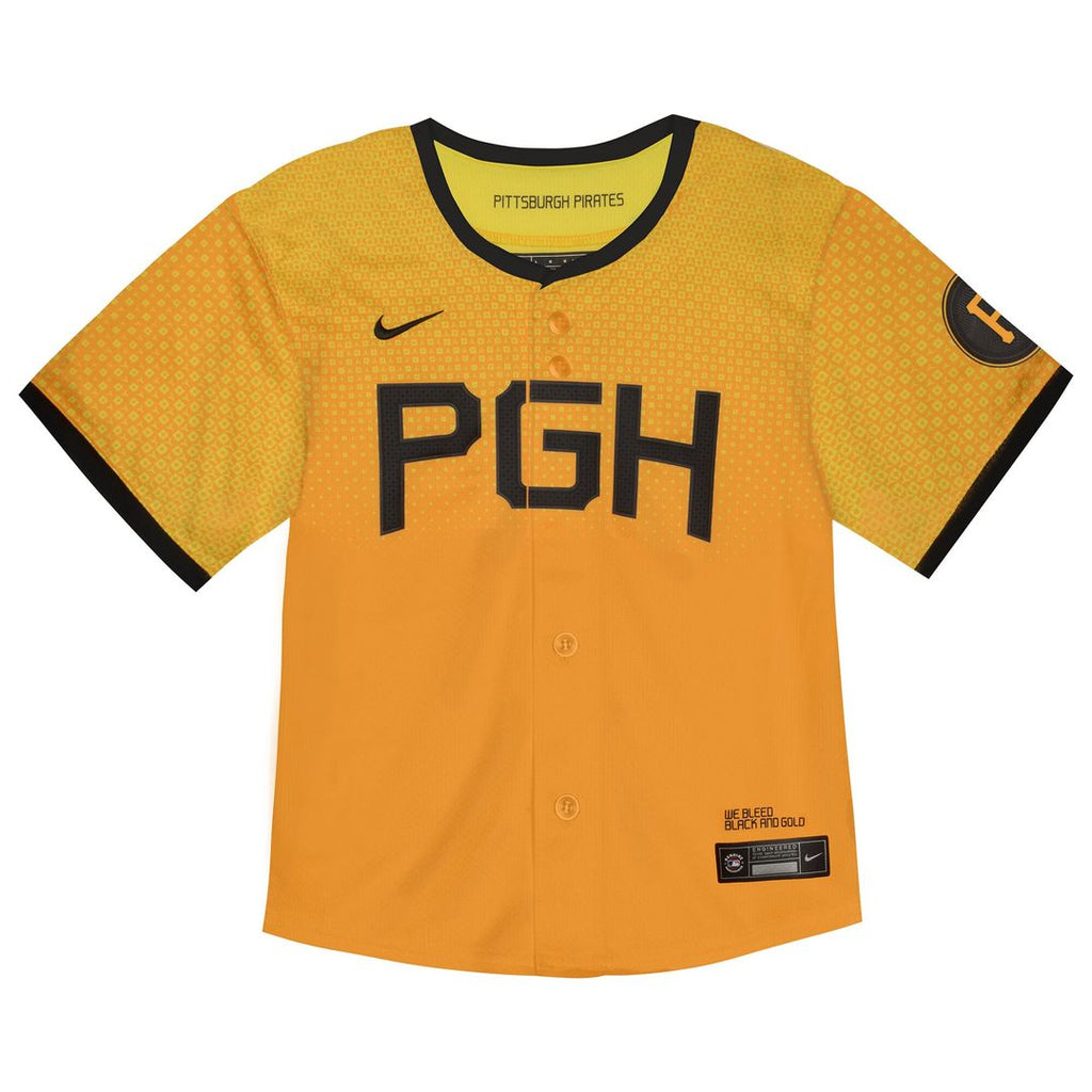 Pittsburgh Pirates Nike Toddler City Connect Limited Jersey - Yellow Official MLB Team Apparel Baseball Fan Gear