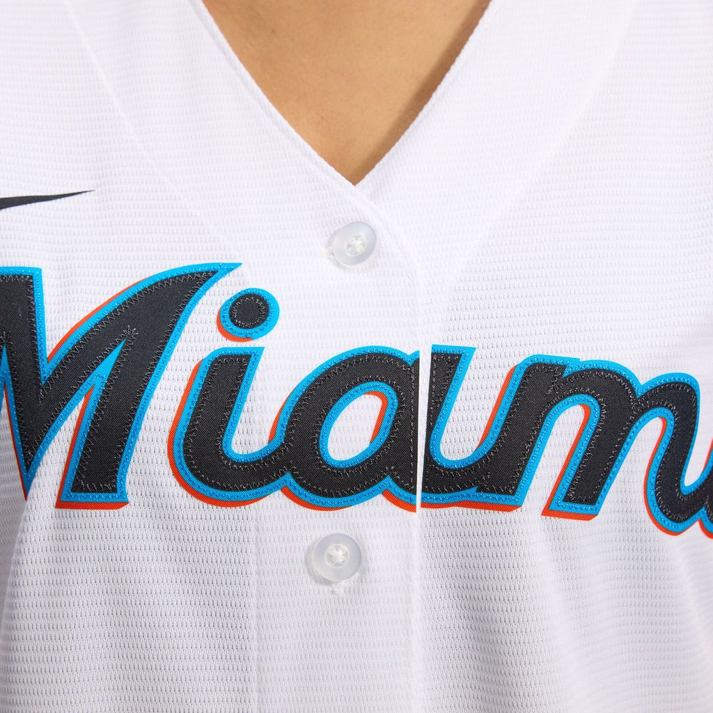 Miami Marlins Nike Women's Replica Team Jersey - White Official MLB Team Apparel Baseball Fan Gear