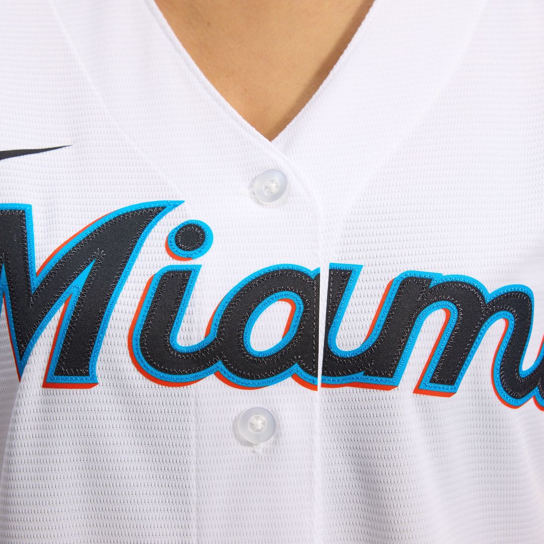 Miami Marlins Nike Women's Replica Team Jersey - White Official MLB Team Apparel Baseball Fan Gear