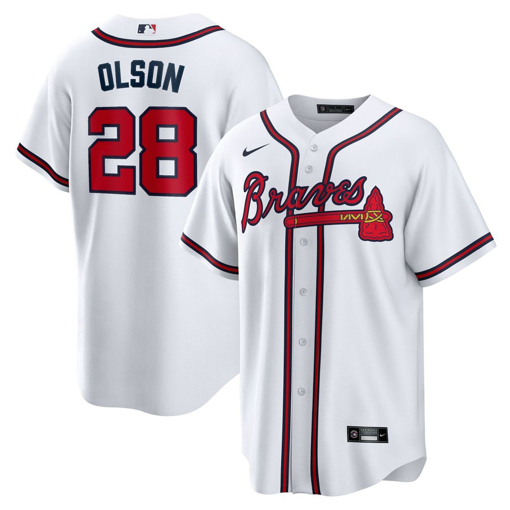 Matt Olson Atlanta Braves Nike Home Replica Player Jersey - White Official MLB Team Apparel Baseball Fan Gear