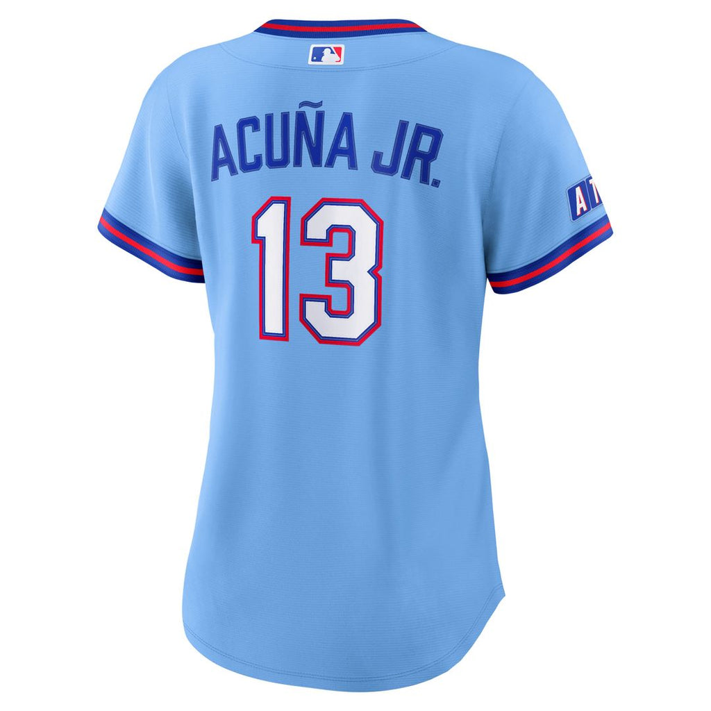 Ronald Acuña Jr. Atlanta Braves Nike Women's 2026 City Connect Stadium Jersey - Powder Blue Official MLB Team Apparel Baseball Fan Gear