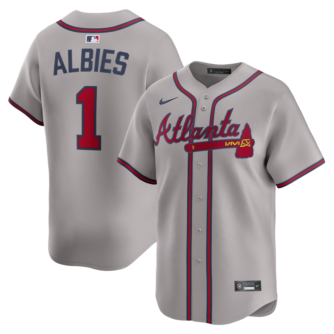 Ozzie Albies Atlanta Braves Nike Road Limited Player Jersey - Gray Official MLB Team Apparel Baseball Fan Gear