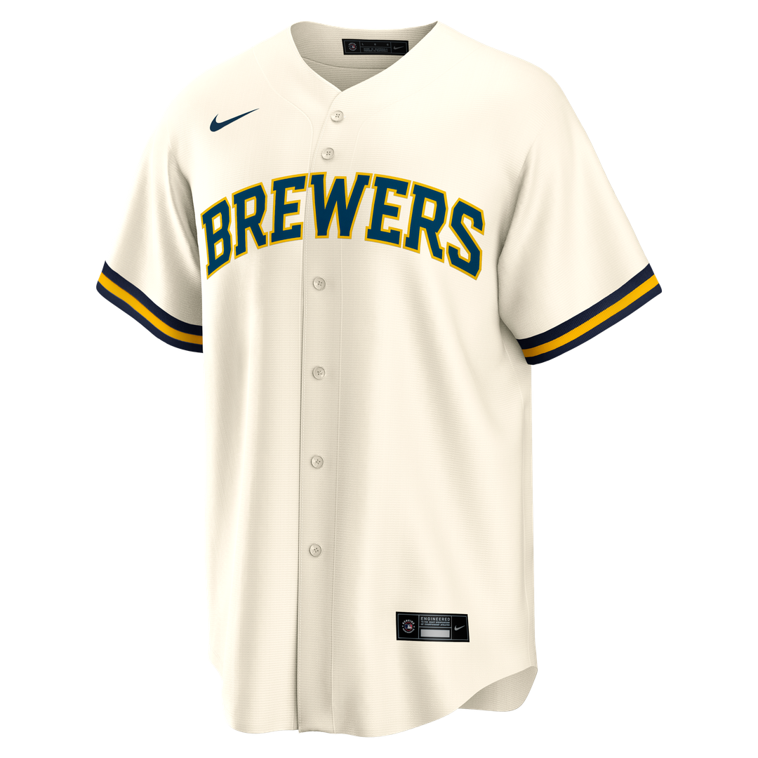 Bob Uecker Milwaukee Brewers Nike Home Retired Player Replica Jersey - Cream Official MLB Team Apparel Baseball Fan Gear