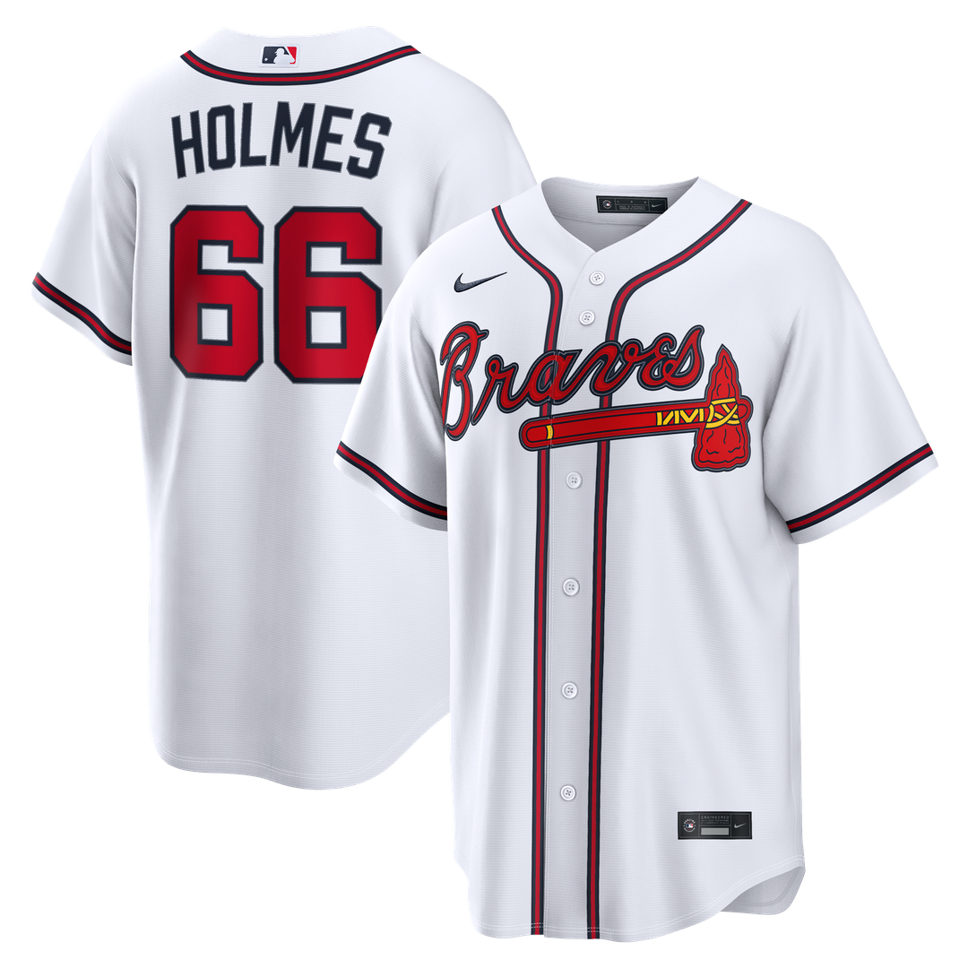 Grant Holmes Atlanta Braves Nike Home Replica Jersey - White Official MLB Team Apparel Baseball Fan Gear