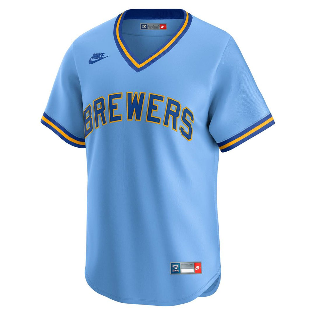 Milwaukee Brewers Nike Cooperstown Collection Limited Jersey - Light Blue Official MLB Team Apparel Baseball Fan Gear