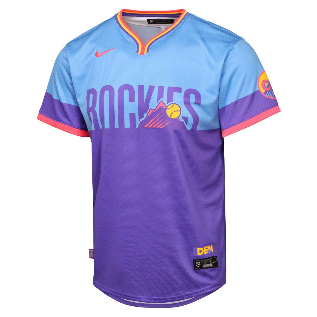 Colorado Rockies Nike Youth 2025 City Connect Limited Jersey - Purple/Light Blue Official MLB Team Apparel Baseball Fan Gear
