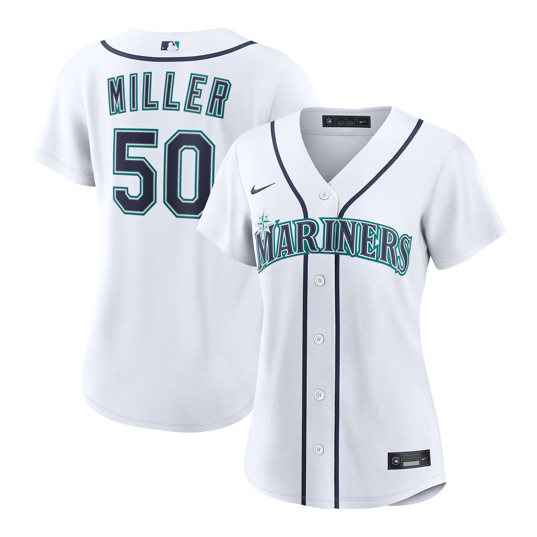 Bryce Miller Seattle Mariners Nike Women's Home Replica Jersey - White Official MLB Team Apparel Baseball Fan Gear