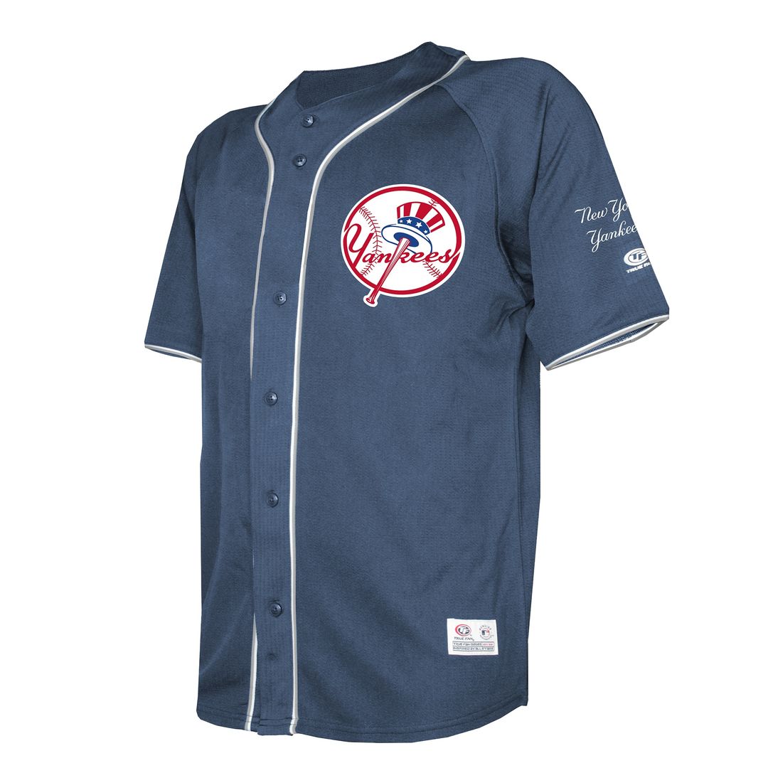 New York Yankees Stitches Team Color Full-Button Fashion Jersey - Navy Official MLB Team Apparel Baseball Fan Gear