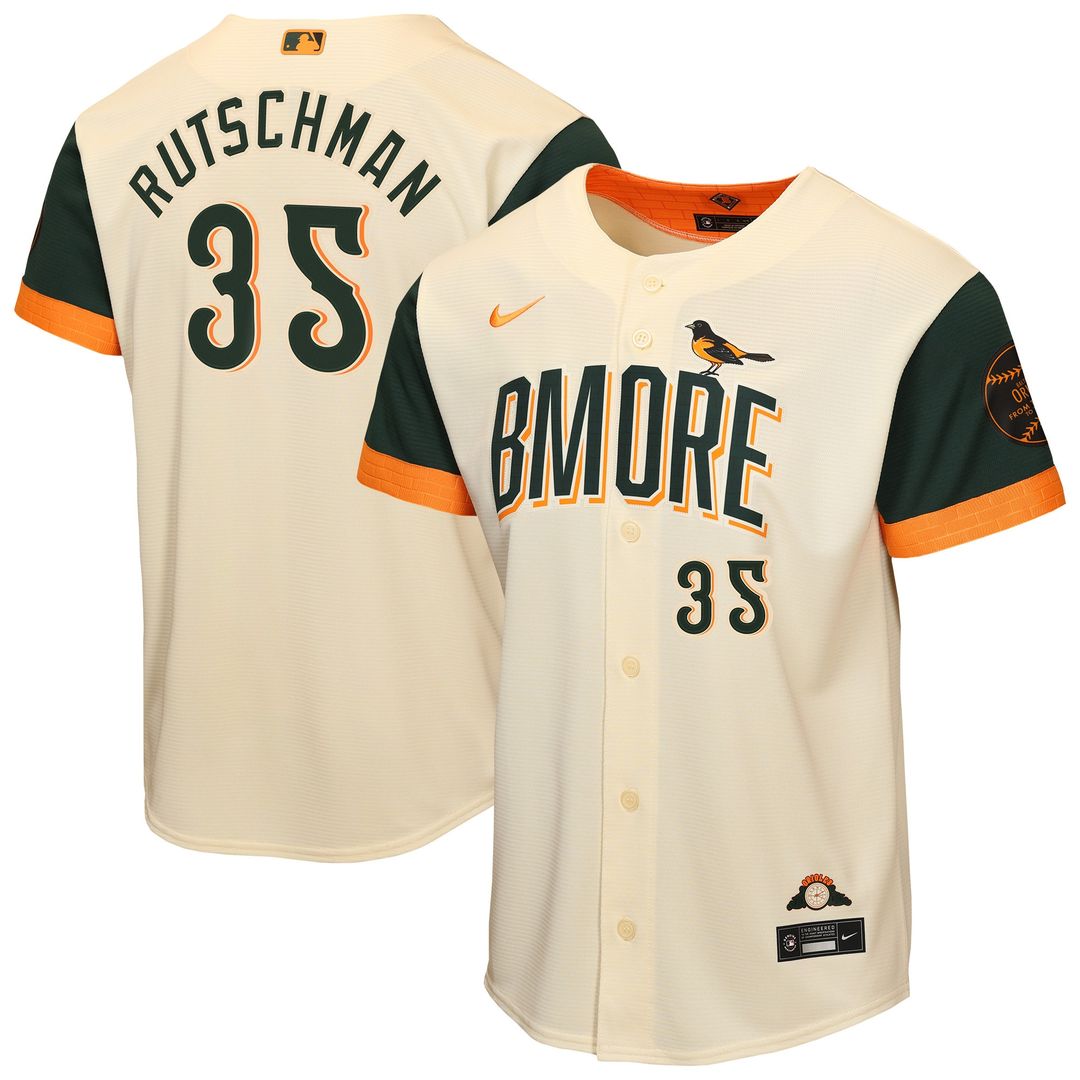 Adley Rutschman Baltimore Orioles Nike Youth 2026 City Connect Stadium Jersey - Cream Official MLB Team Apparel Baseball Fan Gear