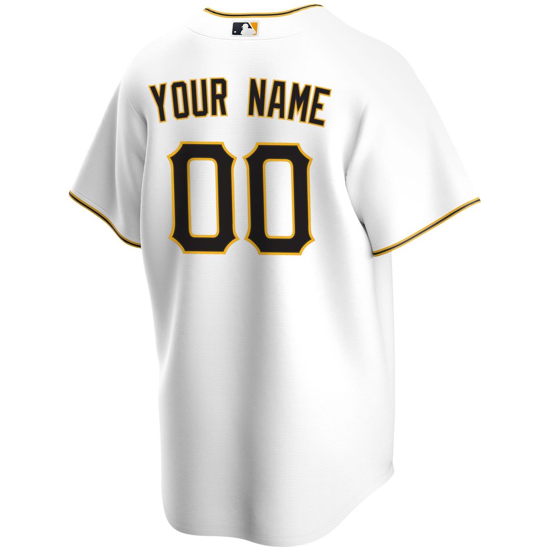 Pittsburgh Pirates Nike Home Replica Custom Jersey - White Official MLB Team Apparel Baseball Fan Gear