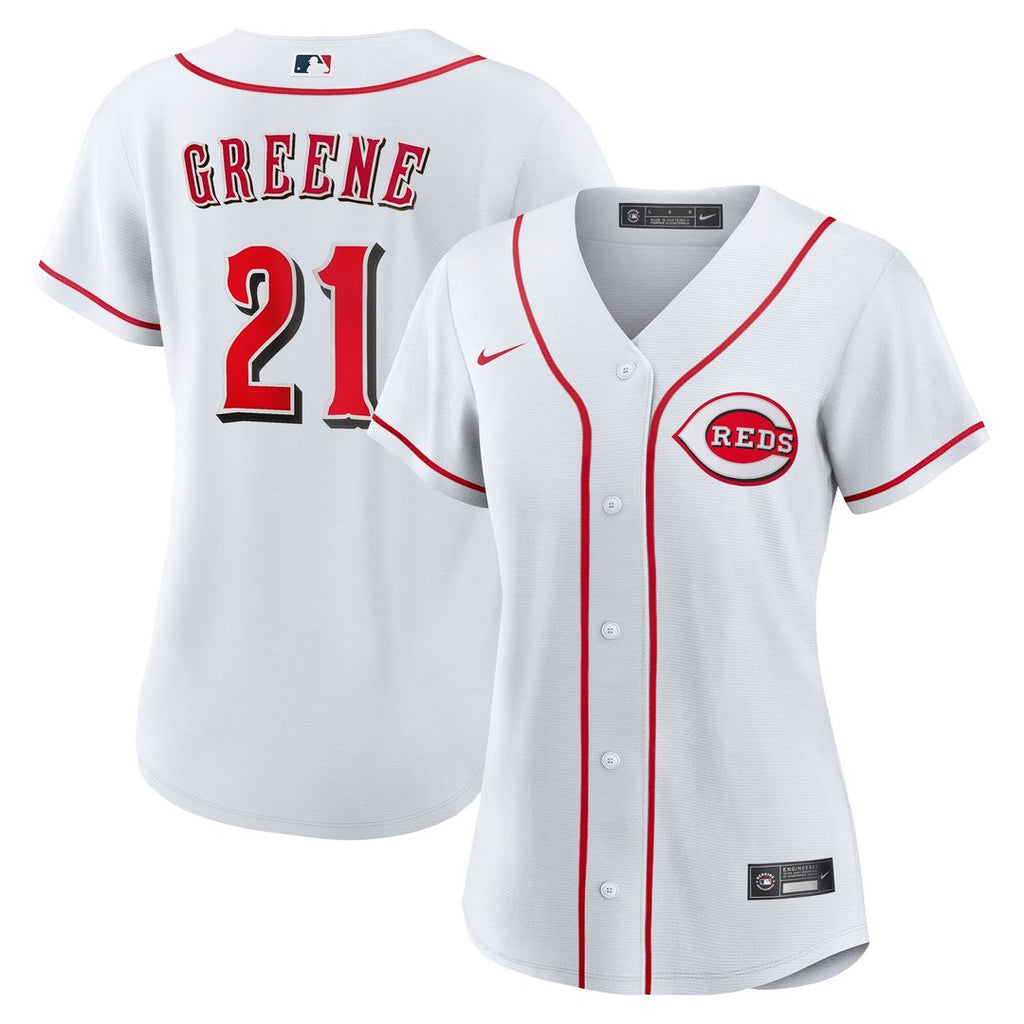 Hunter Greene Cincinnati Reds Nike Women's Home Replica Jersey - White Official MLB Team Apparel Baseball Fan Gear
