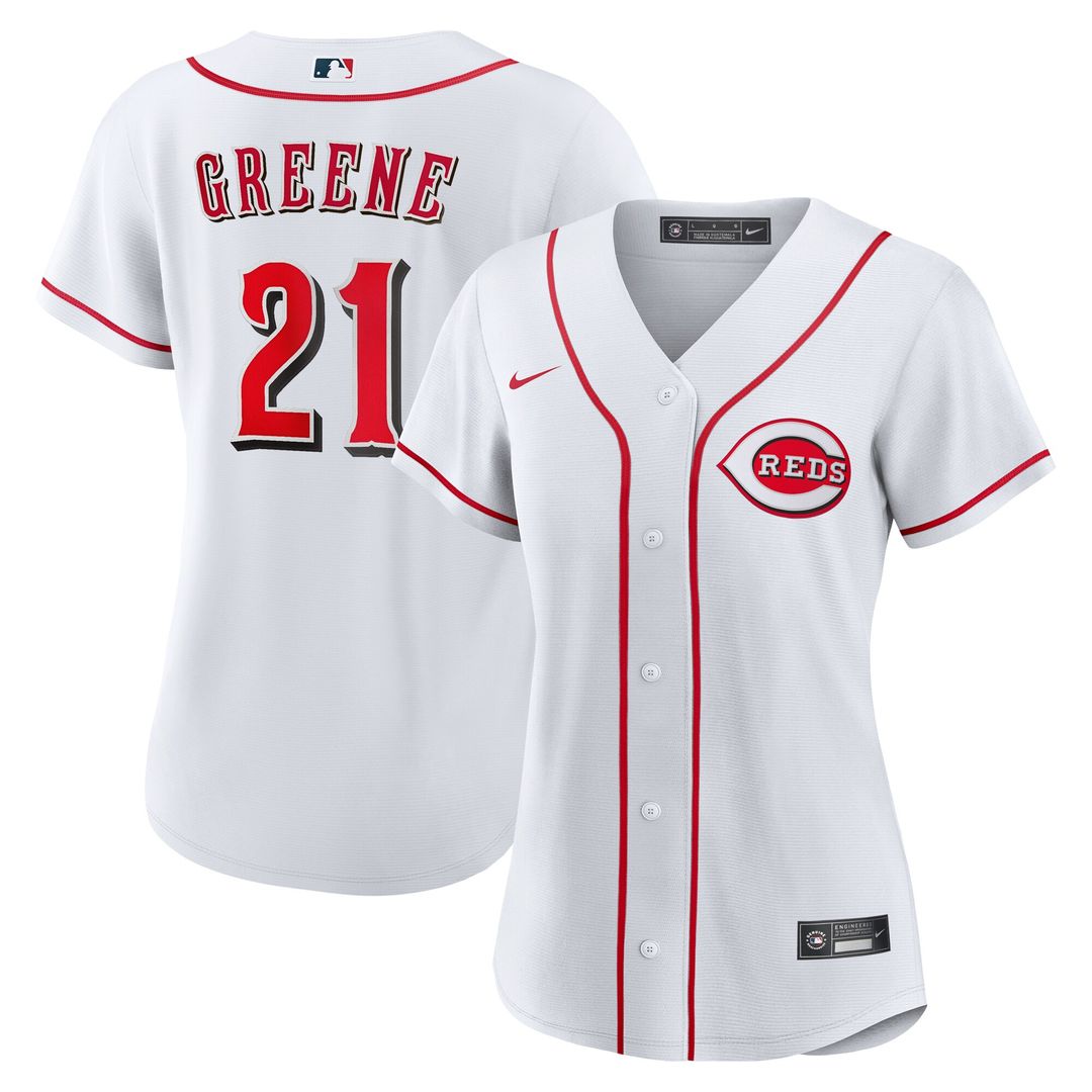 Hunter Greene Cincinnati Reds Nike Women's Home Replica Jersey - White Official MLB Team Apparel Baseball Fan Gear