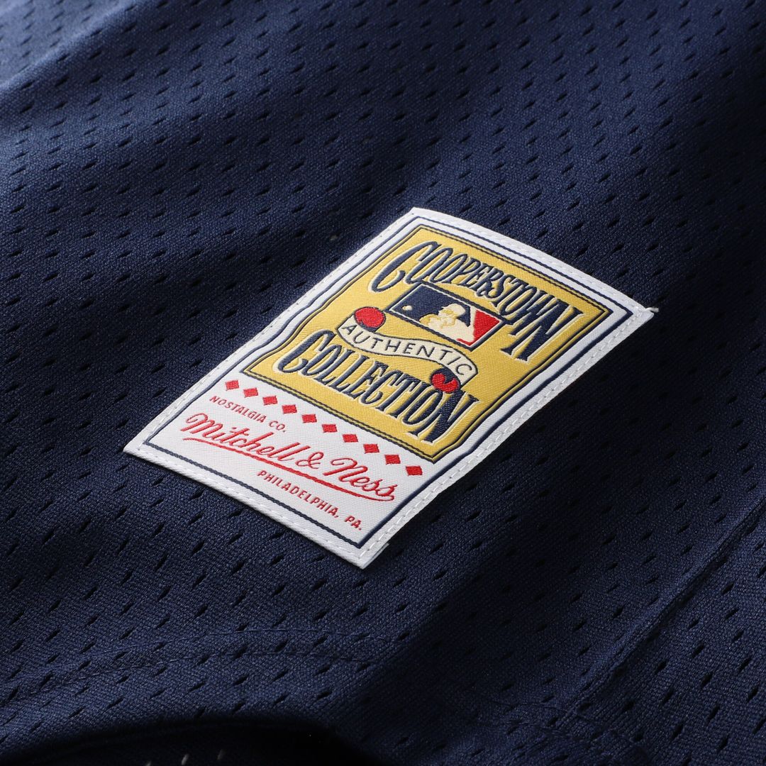 Rickey Henderson New York Yankees Mitchell & Ness Cooperstown Collection Mesh Batting Practice Button-Up Jersey - Navy Official MLB Team Apparel Baseb