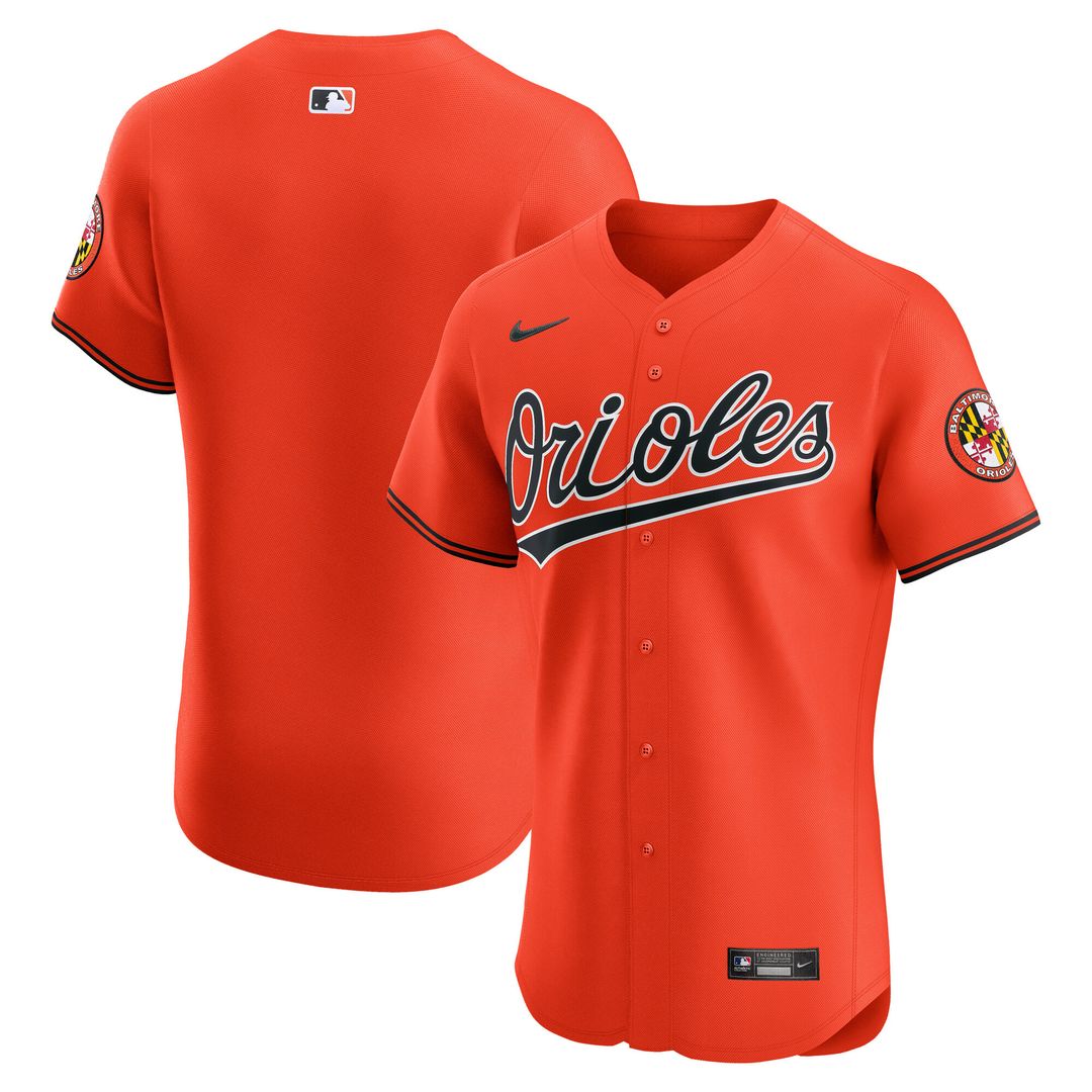 Baltimore Orioles Nike Alternate 2 Elite Jersey - Orange Official MLB Team Apparel Baseball Fan Gear