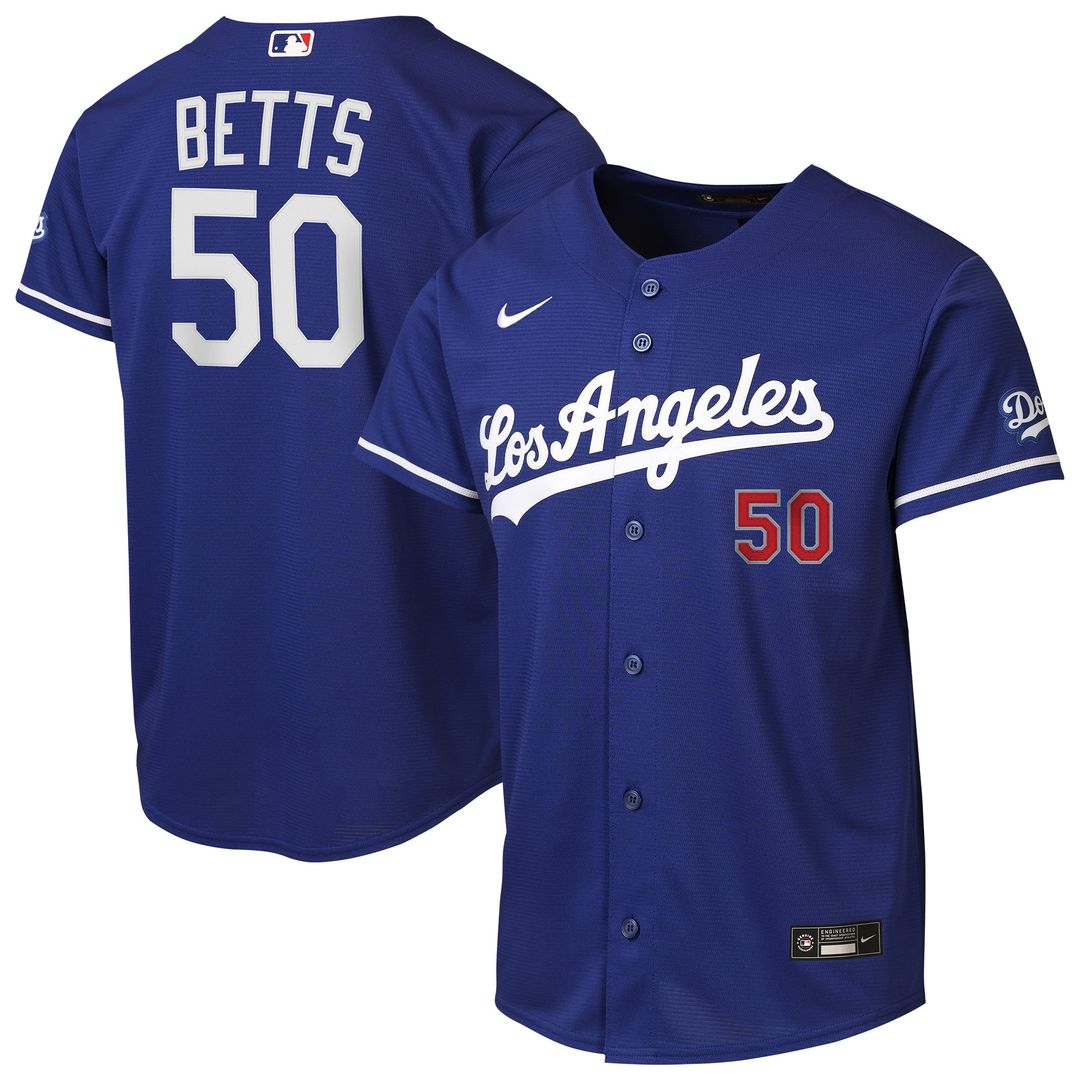 Mookie Betts Los Angeles Dodgers Nike Youth Alternate Stadium Jersey - Royal Official MLB Team Apparel Baseball Fan Gear