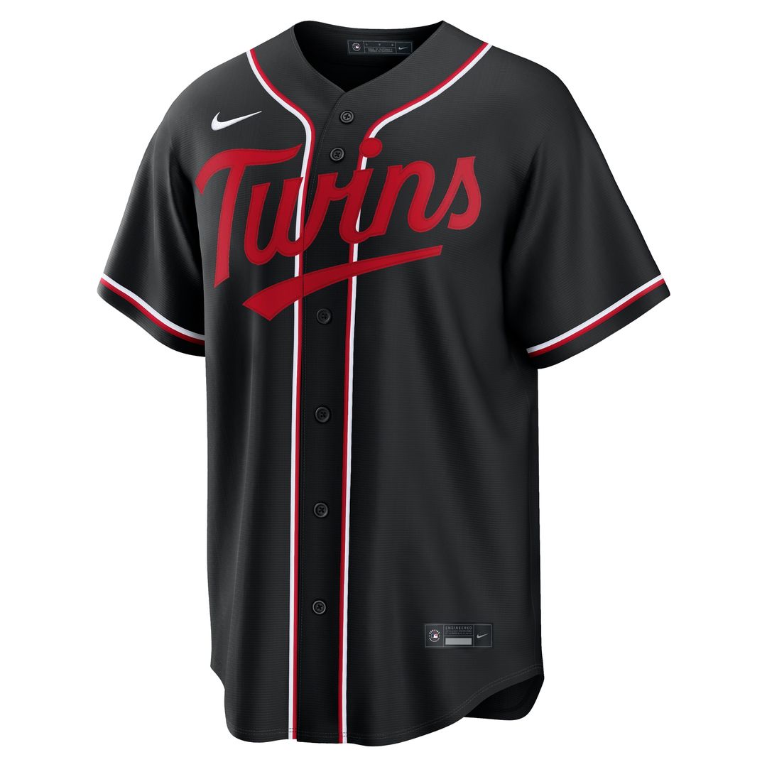 Minnesota Twins Nike Fashion Replica Black Out Jersey Official MLB Team Apparel Baseball Fan Gear