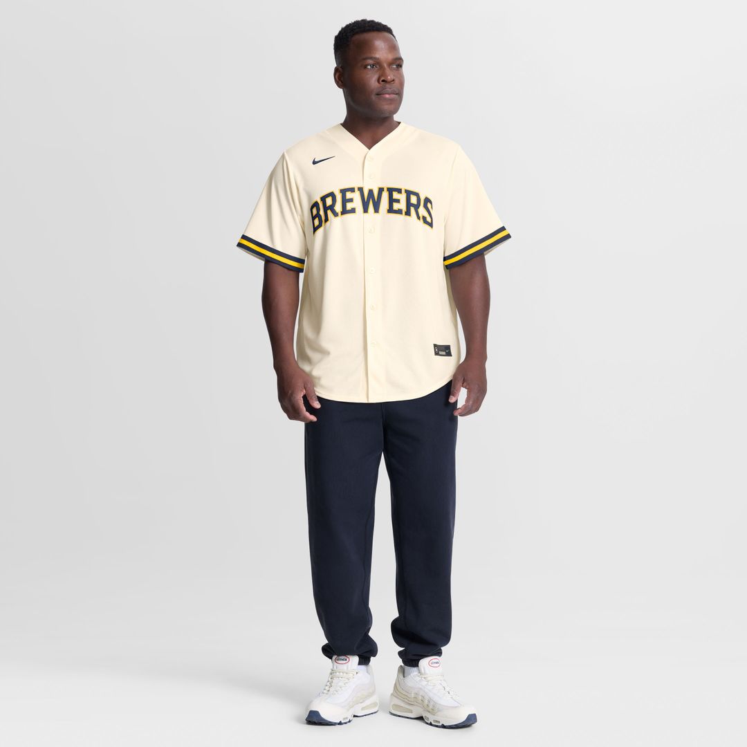 Jackson Chourio Milwaukee Brewers Nike Home Replica Jersey - Cream Official MLB Team Apparel Baseball Fan Gear
