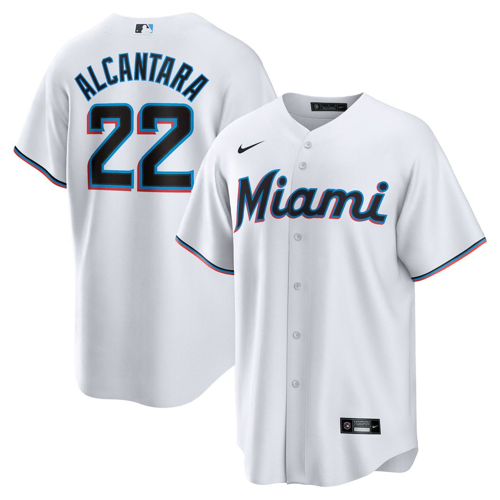Sandy Alcantara Miami Marlins Nike Replica Player Jersey - White Official MLB Team Apparel Baseball Fan Gear