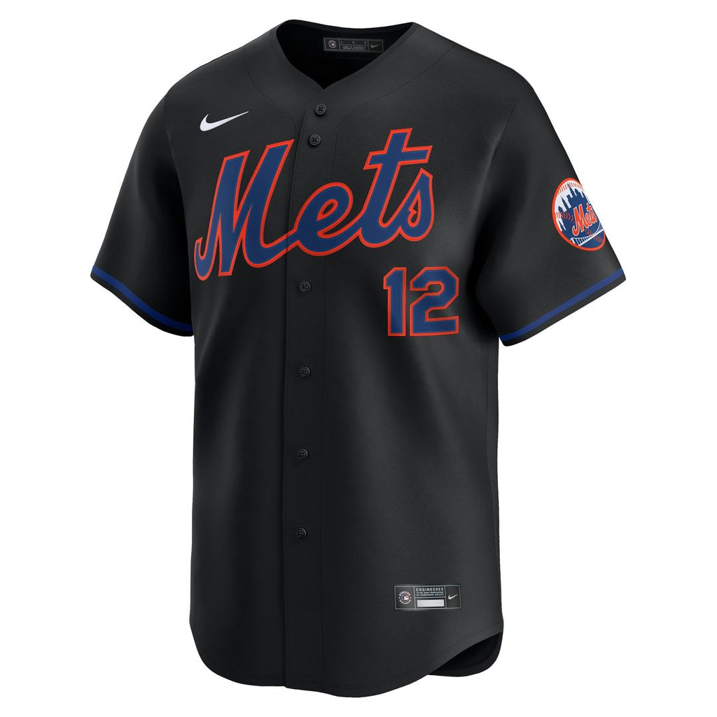 Francisco Lindor New York Mets Nike Alternate Limited Jersey - Black Official MLB Team Apparel Baseball Fan Gear