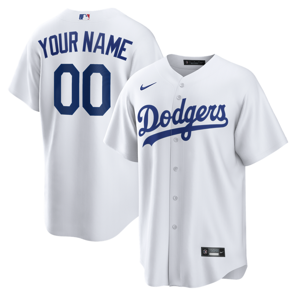Los Angeles Dodgers Nike Home Replica Custom Jersey - White Official MLB Team Apparel Baseball Fan Gear