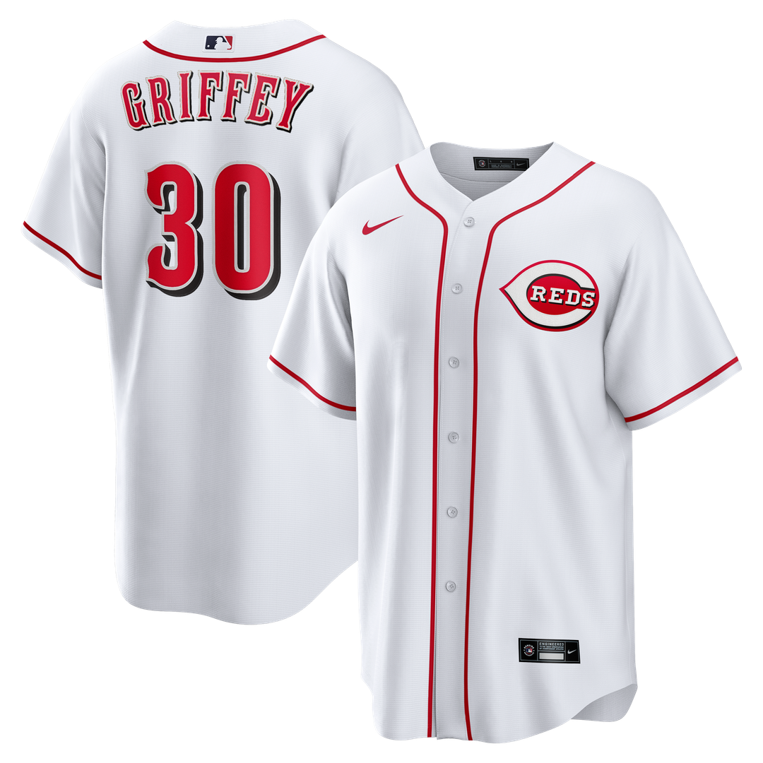 Ken Griffey Jr. Cincinnati Reds Nike Home Retired Player Replica Jersey - White Official MLB Team Apparel Baseball Fan Gear