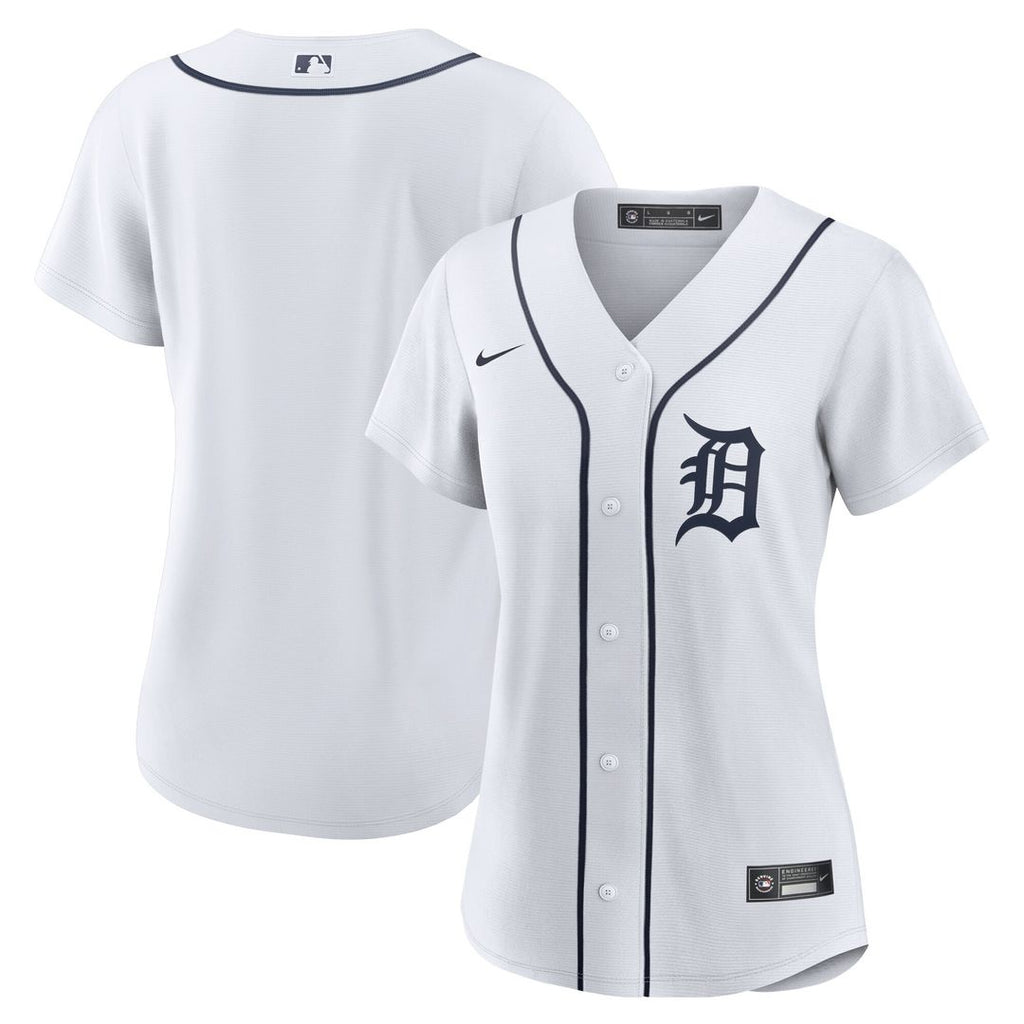 Detroit Tigers Nike Women's Home Replica Team Jersey - White Official MLB Team Apparel Baseball Fan Gear