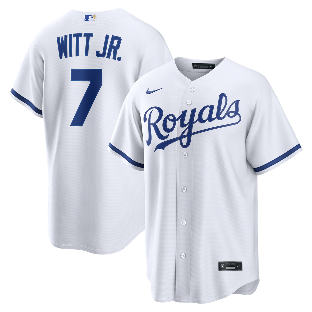 Bobby Witt Jr. Kansas City Royals Nike Home Replica Jersey - White Official MLB Team Apparel Baseball Fan Gear