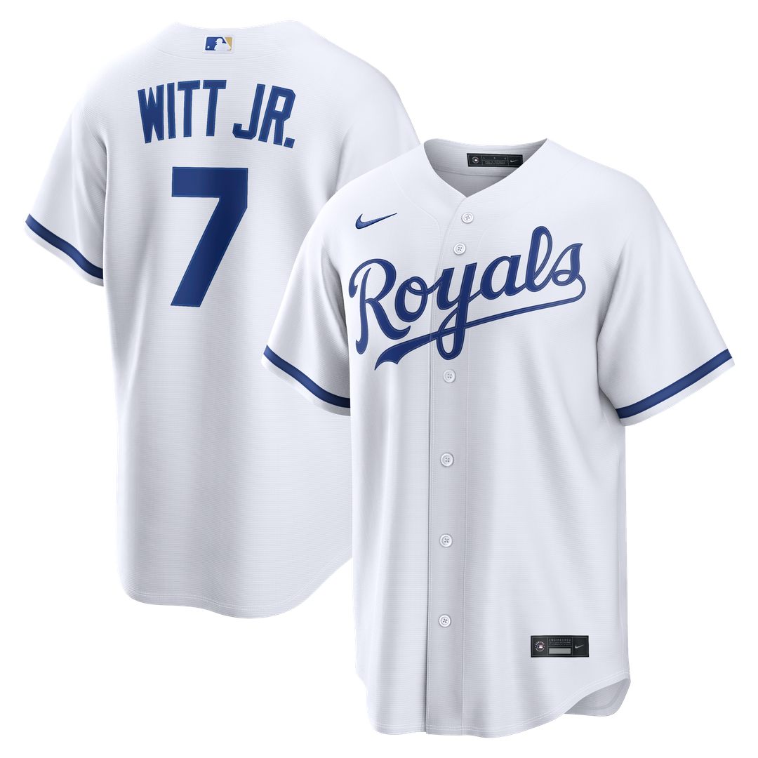 Bobby Witt Jr. Kansas City Royals Nike Home Replica Jersey - White Official MLB Team Apparel Baseball Fan Gear