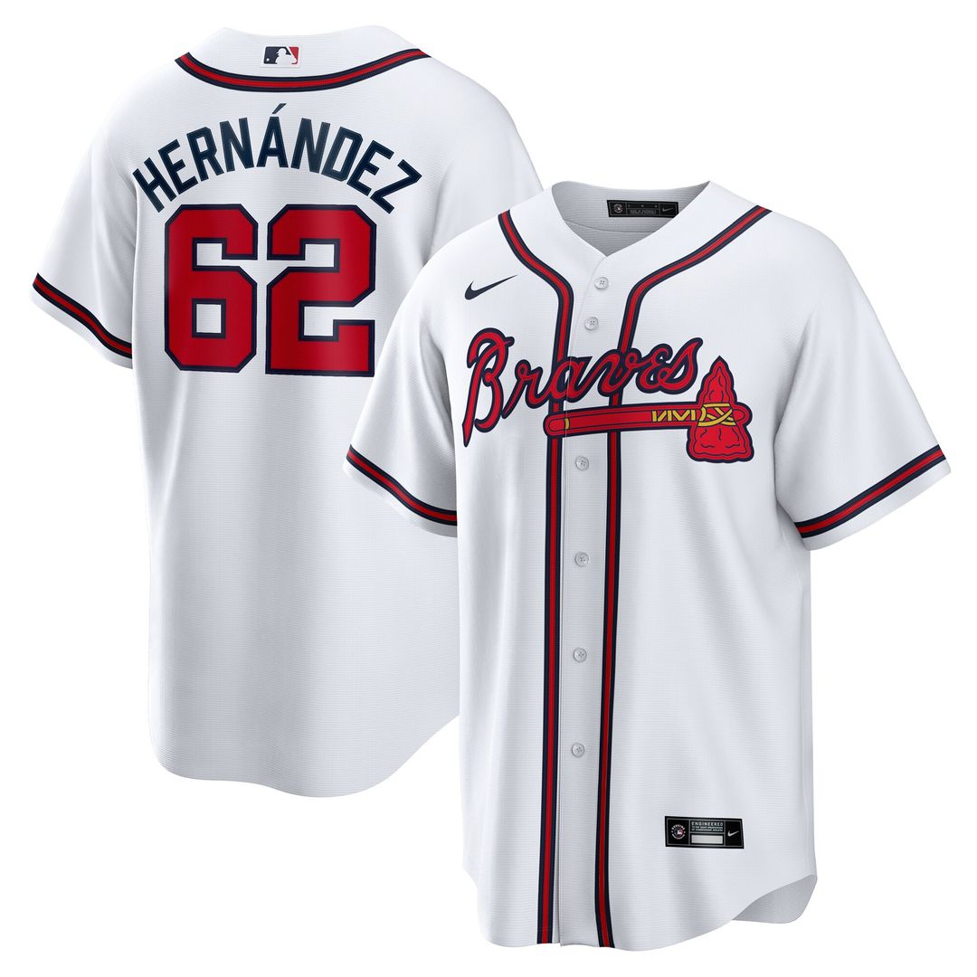 Daysbel Hernandez Atlanta Braves Nike Home Replica Jersey - White Official MLB Team Apparel Baseball Fan Gear