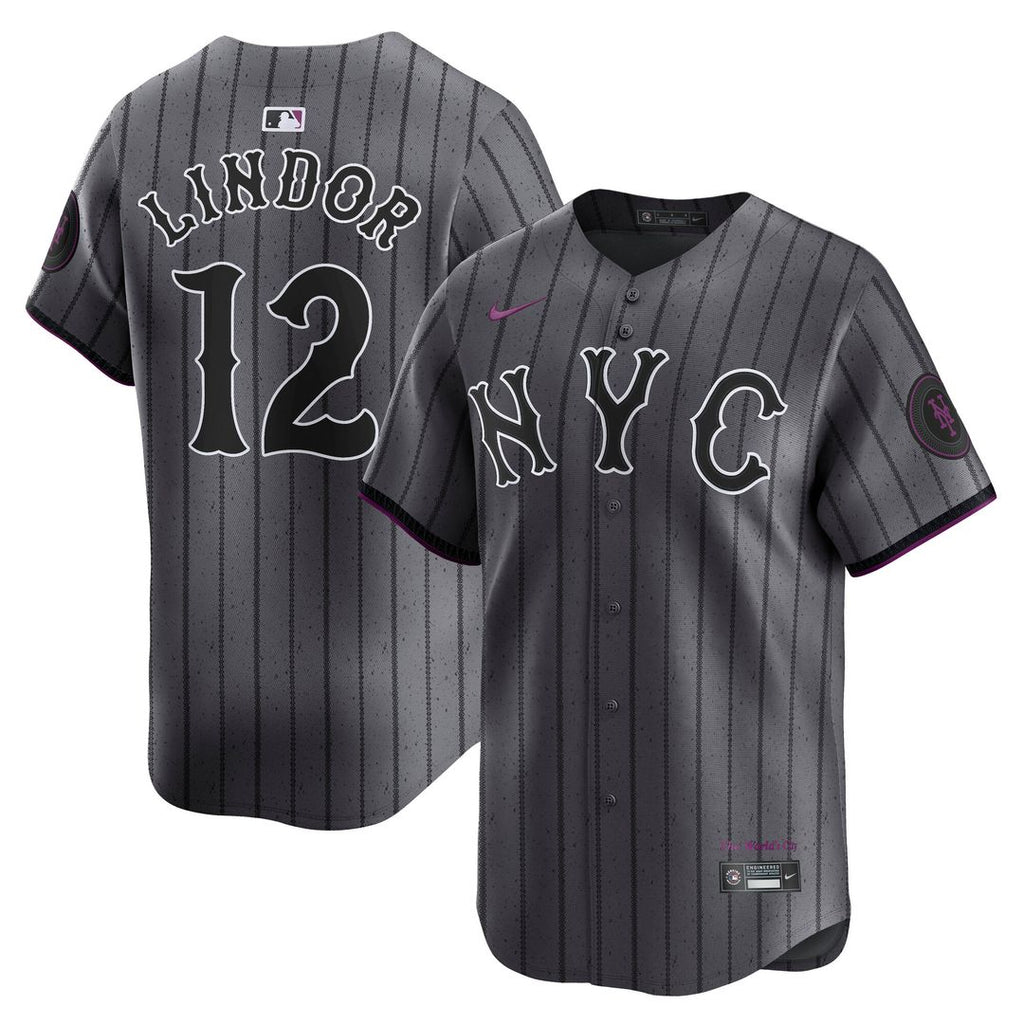 Francisco Lindor New York Mets Nike City Connect Limited Jersey - Gray Official MLB Team Apparel Baseball Fan Gear