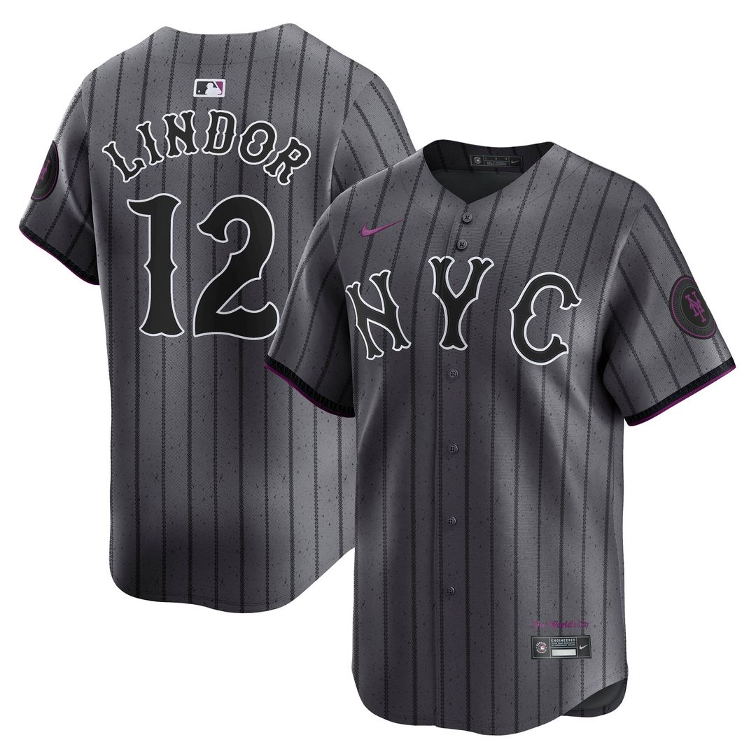 Francisco Lindor New York Mets Nike City Connect Limited Jersey - Gray Official MLB Team Apparel Baseball Fan Gear