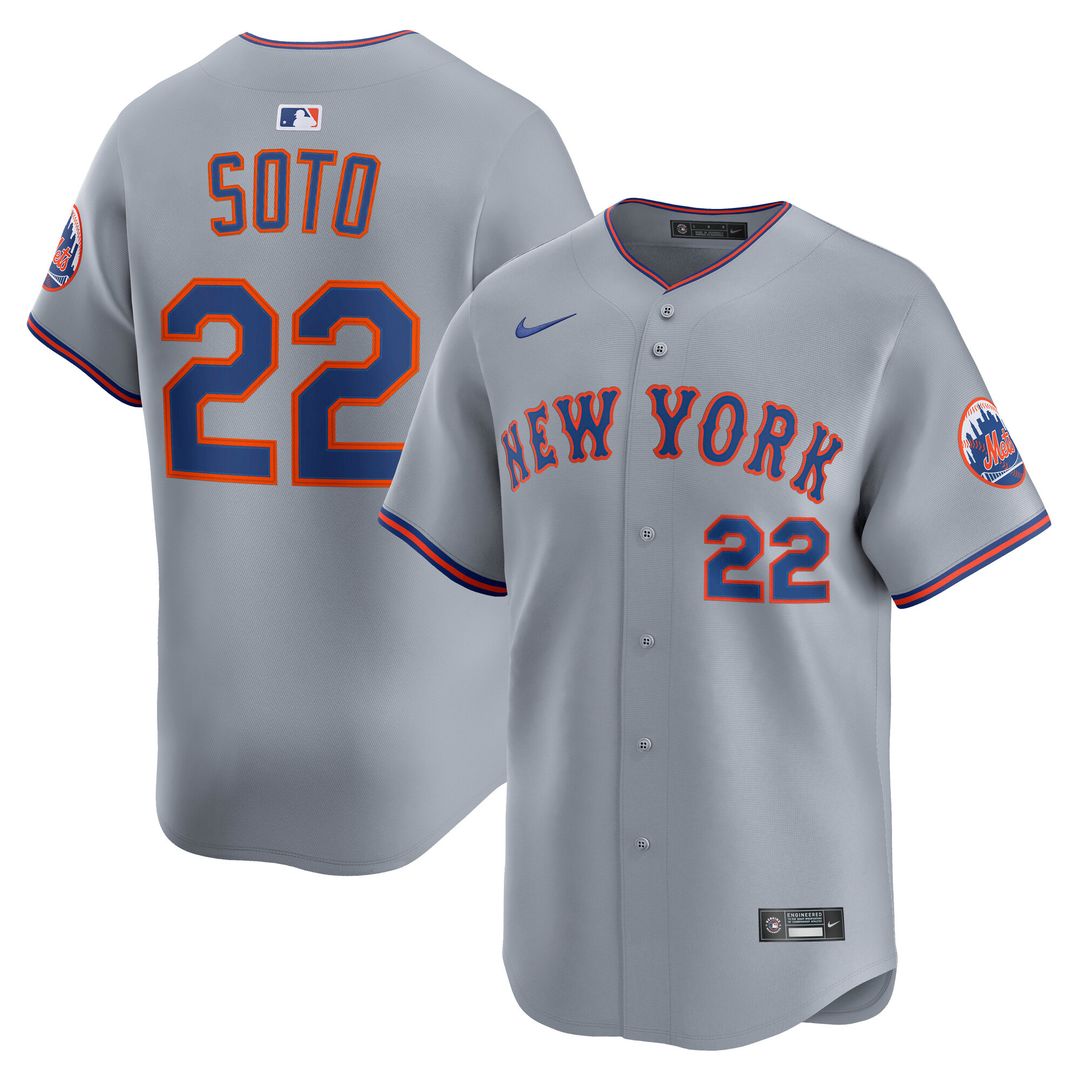 Juan Soto New York Mets Nike Road Limited Player Jersey - Gray Official MLB Team Apparel Baseball Fan Gear