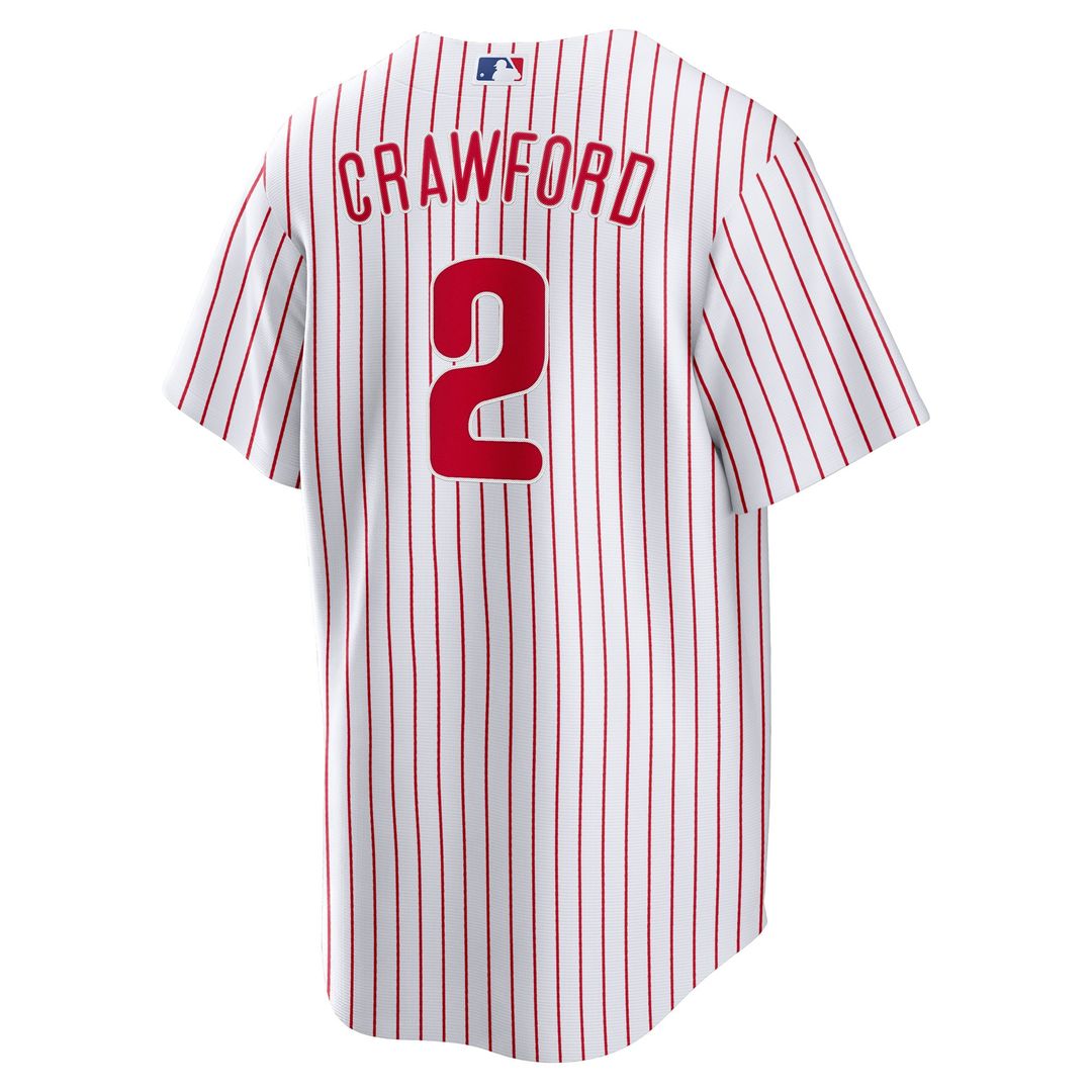 Justin Crawford Philadelphia Phillies Nike Home Replica Jersey - White Official MLB Team Apparel Baseball Fan Gear