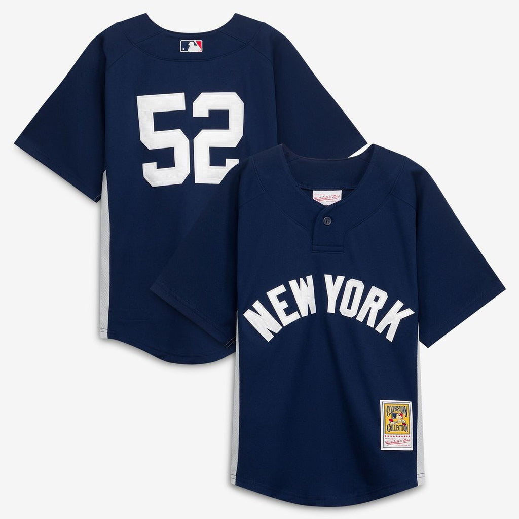 Mitchell & Ness CC Sabathia New York Yankees Youth Navy Mesh Batting Practice Jersey Official MLB Team Apparel Baseball Fan Gear