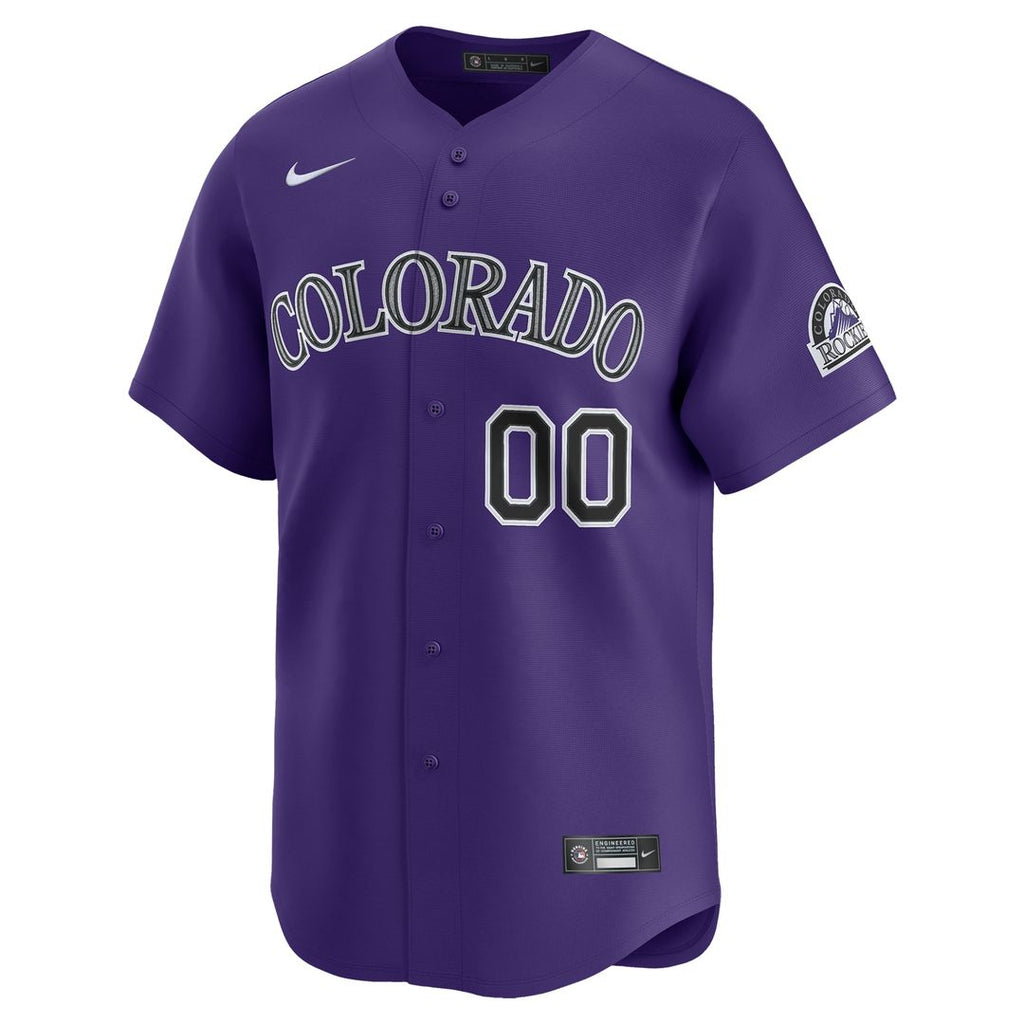 Colorado Rockies Nike Alternate Limited Custom Jersey - Purple Official MLB Team Apparel Baseball Fan Gear