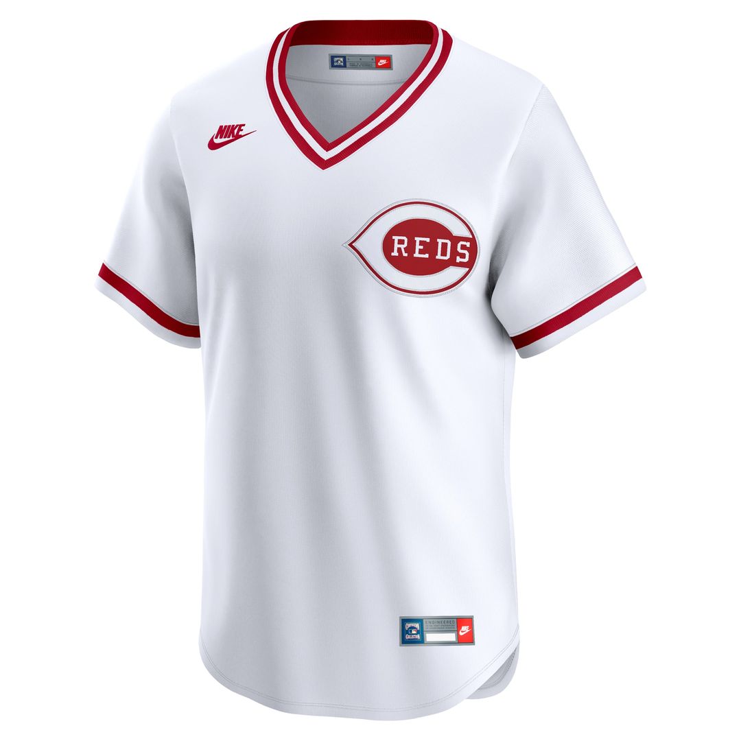 Cincinnati Reds Nike Cooperstown Collection Limited Jersey - White Official MLB Team Apparel Baseball Fan Gear