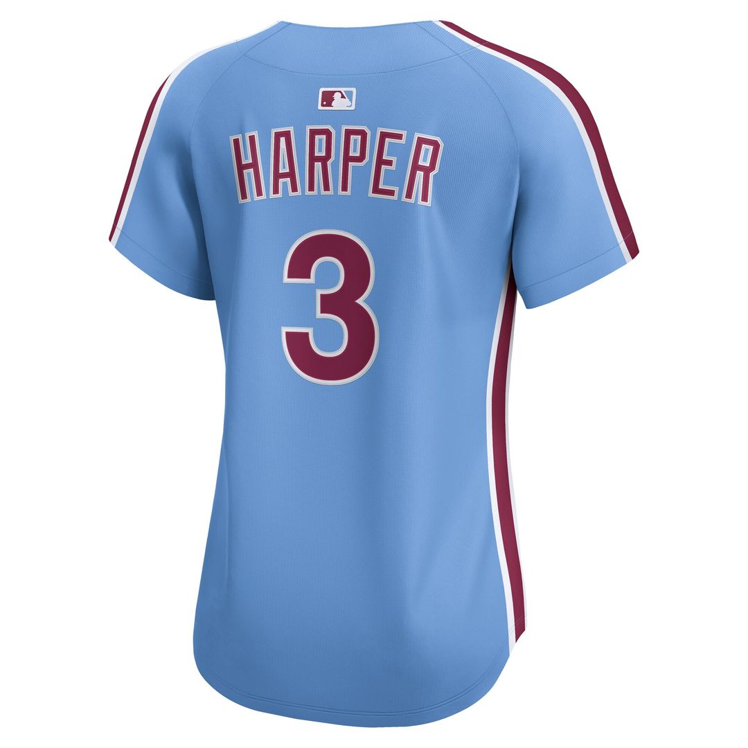 Bryce Harper Philadelphia Phillies Nike Women's Alternate Limited Player Jersey - Light Blue Official MLB Team Apparel Baseball Fan Gear