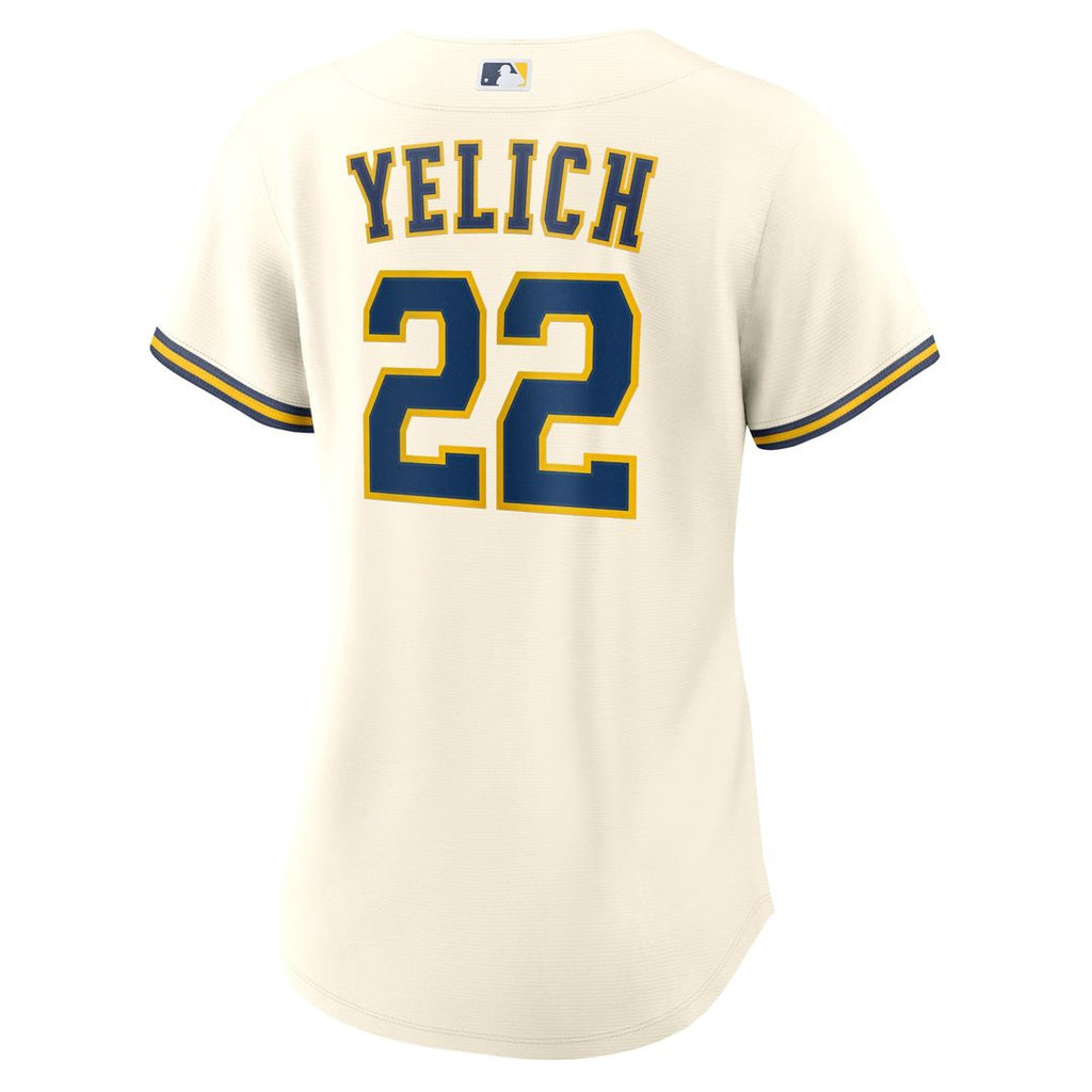Christian Yelich Milwaukee Brewers Nike Women's Home Replica Player Jersey - Cream Official MLB Team Apparel Baseball Fan Gear