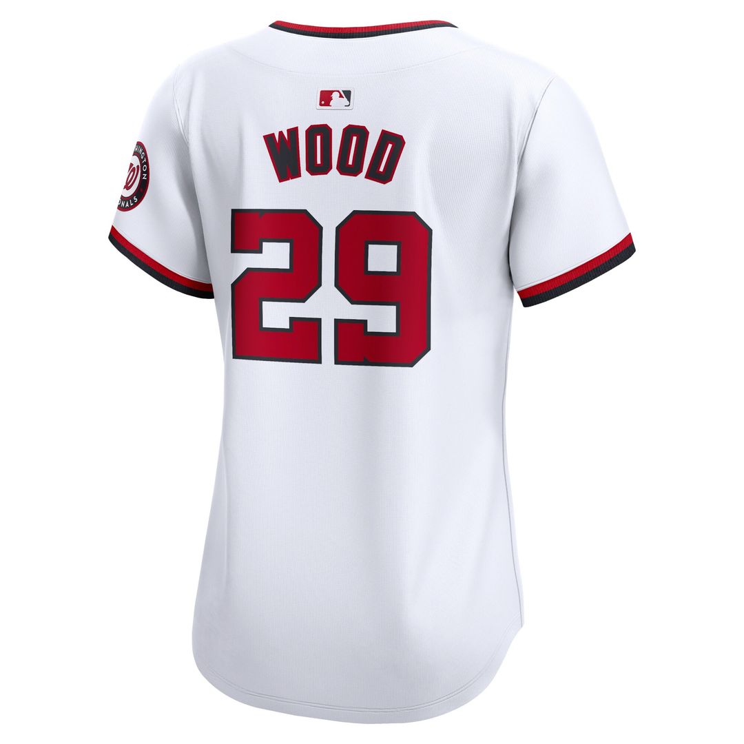 James Wood Washington Nationals Nike Women's Home Limited Player Jersey - White Official MLB Team Apparel Baseball Fan Gear