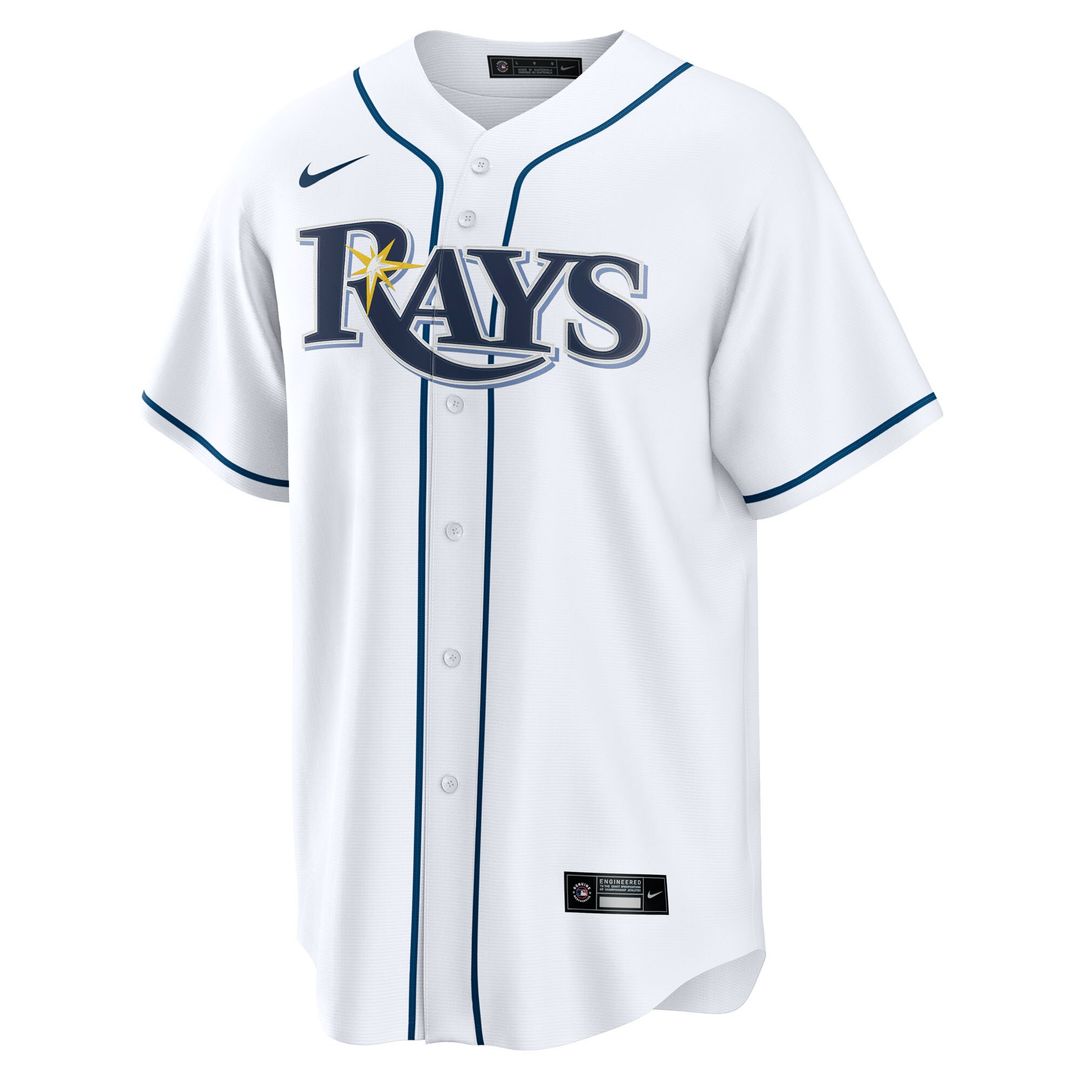 Junior Caminero Tampa Bay Rays Nike Home Replica Jersey - White Official MLB Team Apparel Baseball Fan Gear