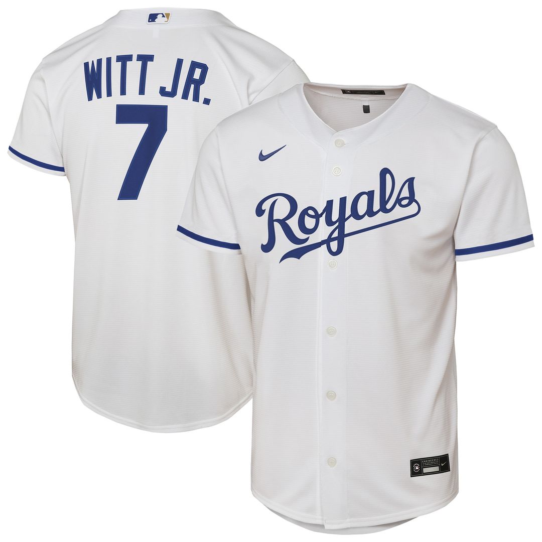 Bobby Witt Jr. Kansas City Royals Nike Youth Home Replica Player Jersey - White Official MLB Team Apparel Baseball Fan Gear
