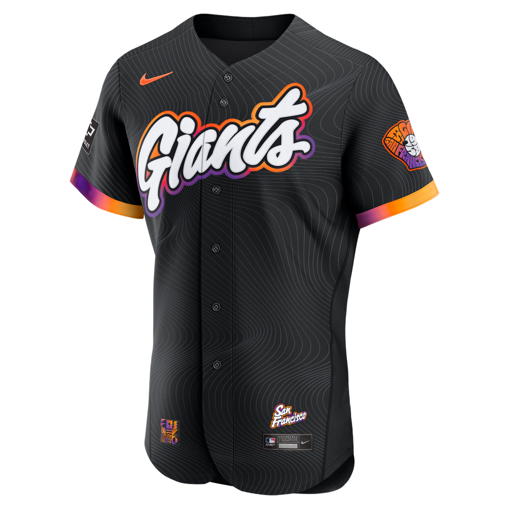 San Francisco Giants Nike City Connect Authentic Sponsor Patch Jersey - Anthracite Official MLB Team Apparel Baseball Fan Gear